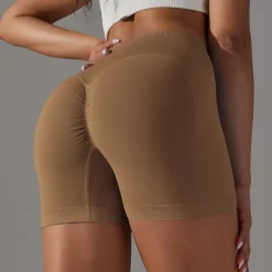 Women's Gym Shorts Yoga Shorts Workout Shorts Criss Cross Waist High Waist Yoga Gym Workout Pilates Shorts Black Army Green Red Sports Activewear Stretchy Slim