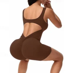 Women's Gym Shorts Yoga Shorts Workout Shorts High Waist Yoga Gym Workout Pilates Shorts Black Fuchsia Coffee Sports Activewear Stretchy Slim