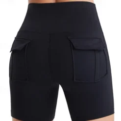 Women's Gym Shorts Yoga Shorts Workout Shorts Multiple Pockets High Waist Yoga Gym Workout Pilates Shorts Black Pink Army Green Sports Activewear Stretchy Slim