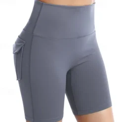 Women's Gym Shorts Yoga Shorts Workout Shorts Multiple Pockets High Waist Yoga Gym Workout Pilates Shorts Black Pink Army Green Sports Activewear Stretchy Slim