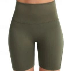 Women's Gym Shorts Yoga Shorts Workout Shorts Multiple Pockets High Waist Yoga Gym Workout Pilates Shorts Black Pink Army Green Sports Activewear Stretchy Slim