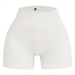 Women's Gym Shorts Yoga Shorts Workout Shorts High Waist Yoga Gym Workout Pilates Shorts Light Coffee White Blue Sports Activewear Stretchy Slim