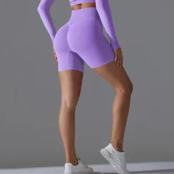 Women's Gym Shorts Yoga Shorts Workout Shorts Elastic Waistband High Waist Yoga Gym Workout Pilates Shorts Black Red Burgundy Sports Activewear Stretchy Slim