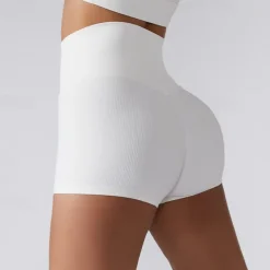 Women's Gym Shorts Yoga Shorts Workout Shorts Elastic Waistband High Waist Yoga Gym Workout Pilates Shorts Black White Navy Blue Sports Activewear Stretchy Slim