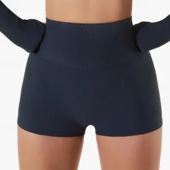 Women's Gym Shorts Yoga Shorts Workout Shorts Elastic Waistband High Waist Yoga Gym Workout Pilates Shorts Black White Navy Blue Sports Activewear Stretchy Slim