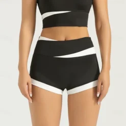 Women's Gym Shorts Yoga Shorts Workout Shorts Criss Cross Waist High Waist Yoga Gym Workout Pilates Shorts Black Khaki Gray Sports Activewear Stretchy Slim