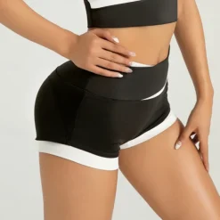 Women's Gym Shorts Yoga Shorts Workout Shorts Criss Cross Waist High Waist Yoga Gym Workout Pilates Shorts Black Khaki Gray Sports Activewear Stretchy Slim