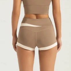 Women's Gym Shorts Yoga Shorts Workout Shorts Criss Cross Waist High Waist Yoga Gym Workout Pilates Shorts Black Khaki Gray Sports Activewear Stretchy Slim