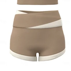 Women's Gym Shorts Yoga Shorts Workout Shorts Criss Cross Waist High Waist Yoga Gym Workout Pilates Shorts Black Khaki Gray Sports Activewear Stretchy Slim