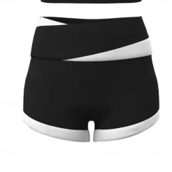 Women's Gym Shorts Yoga Shorts Workout Shorts Criss Cross Waist High Waist Yoga Gym Workout Pilates Shorts Black Khaki Gray Sports Activewear Stretchy Slim