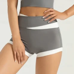 Women's Gym Shorts Yoga Shorts Workout Shorts Criss Cross Waist High Waist Yoga Gym Workout Pilates Shorts Black Khaki Gray Sports Activewear Stretchy Slim