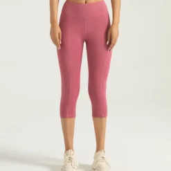 Women's Gym Shorts Yoga Shorts Workout Shorts Side Pockets Tummy Control Butt Lift High Waist Yoga Gym Workout Pilates Capri Leggings Dark Pink Black Pink Spandex Sports Activewear Stretchy Slim