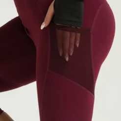 Women's Gym Shorts Yoga Shorts Workout Shorts Side Pockets Tummy Control Butt Lift High Waist Yoga Gym Workout Pilates Capri Leggings Dark Pink Black Pink Spandex Sports Activewear Stretchy Slim