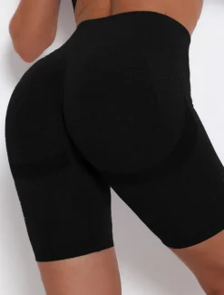 Women's Gym Shorts Yoga Shorts Biker Shorts Scrunch Butt Ruched Butt Lifting Gusseted Crotch Tummy Control Butt Lift High Waist Fitness Gym Workout Running Bottoms Fashion Black Yellow Red Spandex