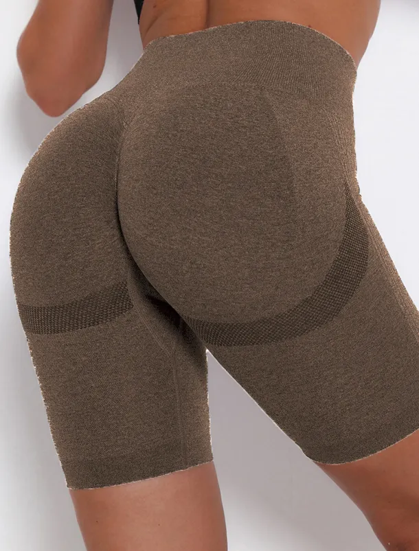 Women's Gym Shorts Yoga Shorts Biker Shorts Scrunch Butt Ruched Butt Lifting Gusseted Crotch Tummy Control Butt Lift High Waist Fitness Gym Workout Running Bottoms Fashion Black Yellow Red Spandex