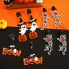 Women's Halloween Acrylic Earrings Set - Lightweight Ghost, Pumpkin, Witch Hat & Skeleton Designs for Teens and Adults, Perfect for Halloween Costumes and Party Accessories