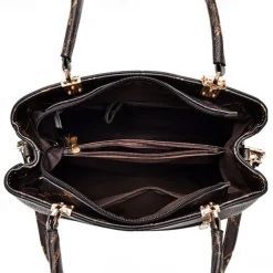 Women's Handbag Crossbody Bag Shoulder Bag Boston Bag PU Leather Office Daily Holiday Pendant Zipper Large Capacity Waterproof Durable Geometric Color Block dark maple leaf with coffee light maple