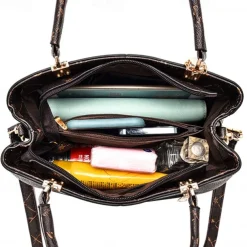 Women's Handbag Crossbody Bag Shoulder Bag Boston Bag PU Leather Office Daily Holiday Pendant Zipper Large Capacity Waterproof Durable Geometric Color Block dark maple leaf with coffee light maple