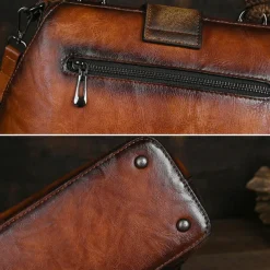 Women's Handbag Crossbody Bag Shoulder Bag Boston Bag PU Leather Party Daily Holiday Embossed Large Capacity Lightweight Durable Color Block Flower Folk dark brown claret ArmyGreen