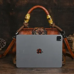 Women's Handbag Crossbody Bag Shoulder Bag Boston Bag PU Leather Party Daily Holiday Embossed Large Capacity Lightweight Durable Color Block Flower Folk dark brown claret ArmyGreen