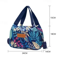 Women's Handbag Crossbody Bag Hobo Bag Nylon Daily Holiday Zipper Large Capacity Foldable Lightweight Geometric Color Block Flower Pink flowers Leaves Red rose