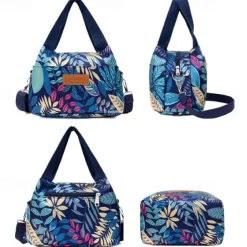 Women's Handbag Crossbody Bag Hobo Bag Nylon Daily Holiday Zipper Large Capacity Foldable Lightweight Geometric Color Block Flower Pink flowers Leaves Red rose