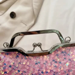 Women's Handbag Evening Bag Clutch Bags Synthetic Party Bridal Shower Wedding Party Sequin Large Capacity Anti-Dust Solid Color White Pink Blue