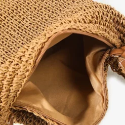 Women's Handwoven Straw Crossbody Bags – Boho Summer Beach Shoulder Bag with Adjustable Leather Strap