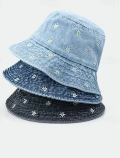 Women's Hat Bucket Hat Sun Hat Portable Sun Protection Outdoor Daily Weekend Embroidery Daisy
