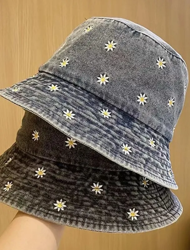 Women's Hat Bucket Hat Sun Hat Portable Sun Protection Outdoor Daily Weekend Embroidery Daisy