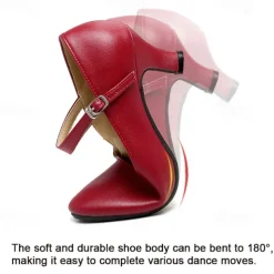 Women's Heels Pumps Slip-Ons Mary Jane Vintage Shoes Comfort Shoes Party Outdoor Daily Kitten Heel Round Toe Elegant Vintage Fashion Leather Cowhide Buckle Ankle Strap Silver Dark Red Black