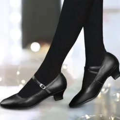 Women's Heels Pumps Slip-Ons Mary Jane Vintage Shoes Comfort Shoes Party Outdoor Daily Kitten Heel Round Toe Elegant Vintage Fashion Leather Cowhide Buckle Ankle Strap Silver Dark Red Black