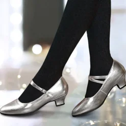 Women's Heels Pumps Slip-Ons Mary Jane Vintage Shoes Comfort Shoes Party Outdoor Daily Kitten Heel Round Toe Elegant Vintage Fashion Leather Cowhide Buckle Ankle Strap Silver Dark Red Black