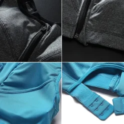 Women's High Support Sports Bra Running Bra Wirefree Zip Front Bra Top Padded Yoga Gym Workout Running High Impact Breathable Quick Dry Spandex Black Blue Purple Solid Colored Home Outfits