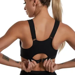 Women's High Support Sports Bra Running Bra Wirefree Zip Front Bra Top Padded Yoga Gym Workout Running High Impact Breathable Quick Dry Spandex Black Blue Purple Solid Colored Home Outfits