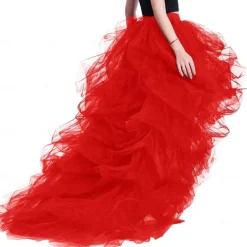 Women's High Waist High Low Layered Tulle Floor Length Spectial Occasion Skirt Retro Vintage Punk Gothic Halloween Party Wedding Carnival