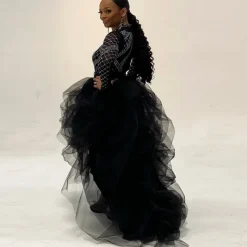 Women's High Waist High Low Layered Tulle Floor Length Spectial Occasion Skirt Retro Vintage Punk Gothic Halloween Party Wedding Carnival