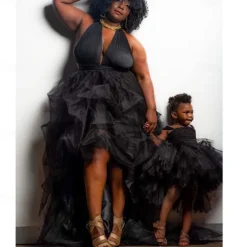 Women's High Waist High Low Layered Tulle Floor Length Spectial Occasion Skirt Retro Vintage Punk Gothic Halloween Party Wedding Carnival