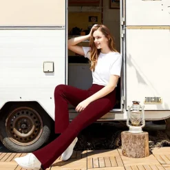 Women's High Waist Yoga Pants Side Pockets Bootcut Leggings Tummy Control 4 Way Stretch Quick Dry Dark Grey Wine Fitness Gym Workout Dance Summer Sports Activewear High Elasticity