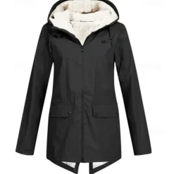 Women's Hiking Fleece Jacket Winter Outdoor Waterproof Warm Soft Comfortable Fleece Jackets Full Zip Camping / Hiking / Caving Traveling Winter Sports Black White Cream Red Navy Blue