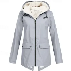 Women's Hiking Fleece Jacket Winter Outdoor Waterproof Warm Soft Comfortable Fleece Jackets Full Zip Camping / Hiking / Caving Traveling Winter Sports Black White Cream Red Navy Blue