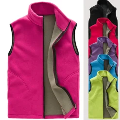 Women's Hiking Fleece Vest Top Outdoor Thermal Warm Windproof Breathable Quick Dry Winter Polyester Black Purple Sky Blue Hunting Ski / Snowboard Fishing