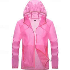 Women's Hiking Jacket Outdoor Sun Protection Breathable Front Zipper Lightweight Jacket Full Zip Beach White Pink Blue Fuchsia