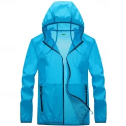 Women's Hiking Jacket Outdoor Sun Protection Breathable Front Zipper Lightweight Jacket Full Zip Beach White Pink Blue Fuchsia