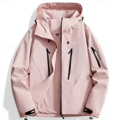 Women's Hiking Jacket Outdoor Waterproof Windproof Front Zipper Lightweight Jacket Full Zip Camping / Hiking / Caving Violet Black Ivory Yellow Pink