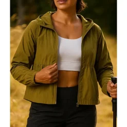 Women's Hiking Jacket Sport Jacket rain coat Outdoor Sun Protection Breathable Quick Dry Lightweight Hiking Outfits Hiking Clothes Autumn / Fall Jacket Tennis Golf Running Solid Color Burgundy Green