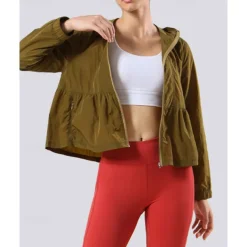 Women's Hiking Jacket Sport Jacket rain coat Outdoor Sun Protection Breathable Quick Dry Lightweight Hiking Outfits Hiking Clothes Autumn / Fall Jacket Tennis Golf Running Solid Color Burgundy Green