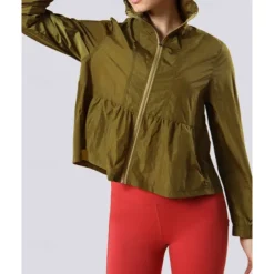 Women's Hiking Jacket Sport Jacket rain coat Outdoor Sun Protection Breathable Quick Dry Lightweight Hiking Outfits Hiking Clothes Autumn / Fall Jacket Tennis Golf Running Solid Color Burgundy Green
