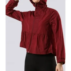 Women's Hiking Jacket Sport Jacket rain coat Outdoor Sun Protection Breathable Quick Dry Lightweight Hiking Outfits Hiking Clothes Autumn / Fall Jacket Tennis Golf Running Solid Color Burgundy Green