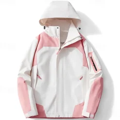 Women's Hiking Jacket Winter Outdoor Color Block Waterproof Windproof Multi-Pockets Front Zipper Lightweight Jacket Full Zip Camping / Hiking / Caving Winter Sports Black White Pink Purple Green